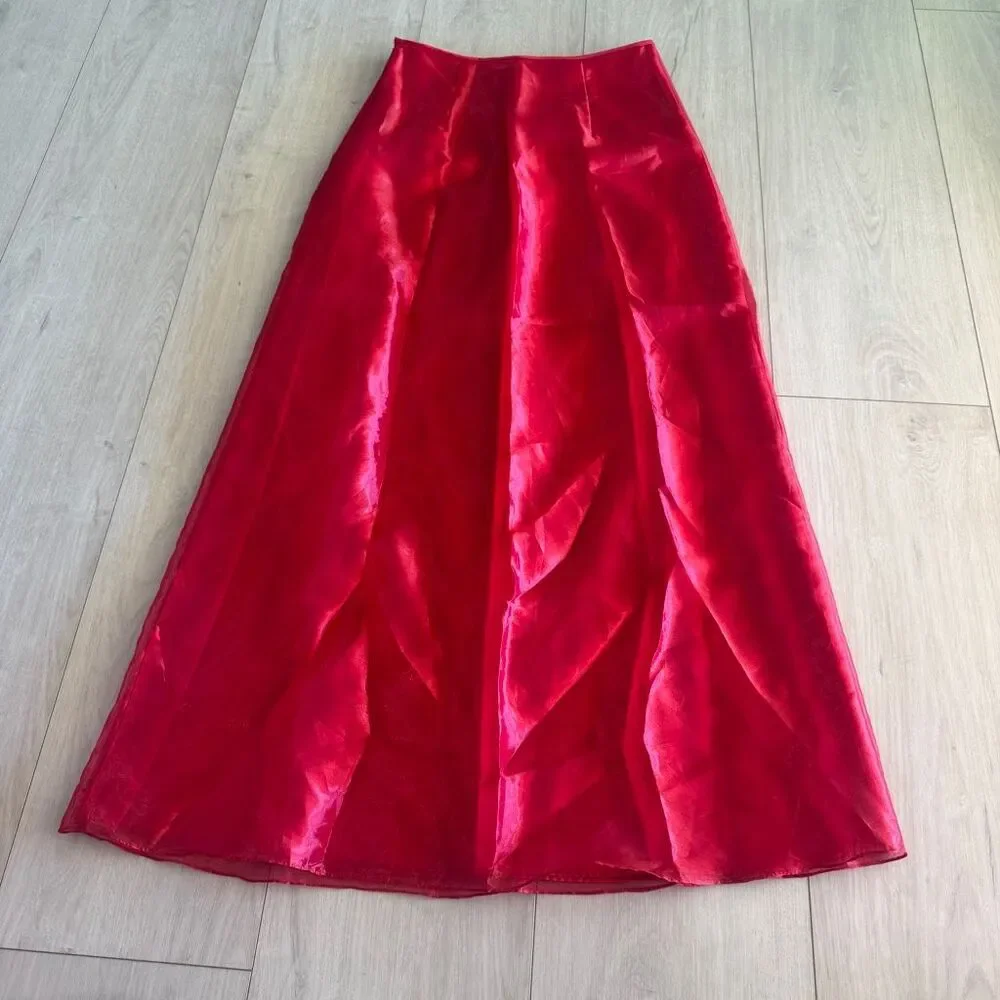 Jessica McClintock Gunne Sax Red Satin 2pc set Prom Formal Holiday Wedding size